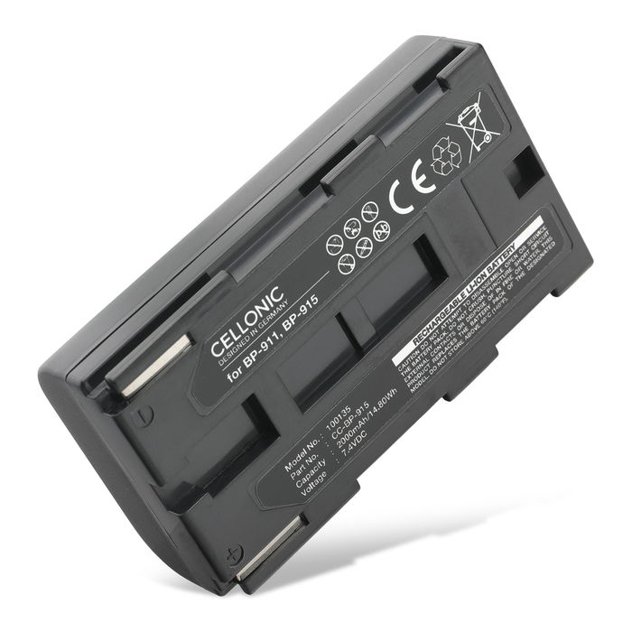 Battery for Canon XF100 XL1 XH-A1 XM2 XL2 XM1 XL1S XF105 XL-H1 XH-G1 E-30 V60Hi MV1 V420, Phase One P25, P45, P65 BP-915 BP-945 BP-930 BP-911 BP-941 BP-927 BP-924 BP-914 (2000mAh, 7.4V) from CELLONIC