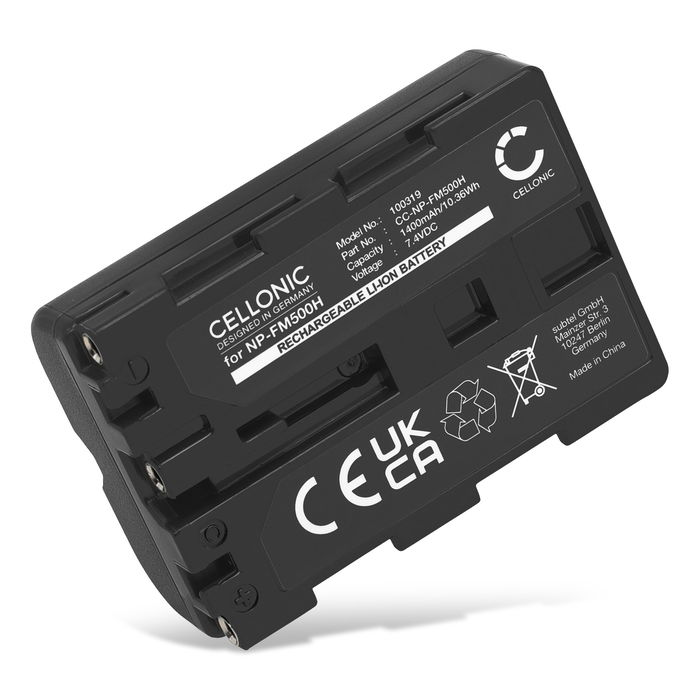 Battery for Sony Alpha A300, A200, A350, A700, A100, A900, A500, A850, A550, A580, NP-FM500H 1400mAh from CELLONIC