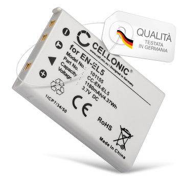 Batteria CELLONIC EN-EL5 compatibile con Nikon CoolPix P510 P520 P530 P500 P100 P90 P80 P6000 P51000 P4 P3 CoolPix S10 CoolPix 3700 7900 5900 5200 4200 1180mAh autonomia e lunga durata di vita utile grazie a celle di qualità