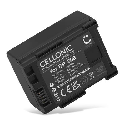 Batteria per Canon Legria FS22 FS200 FS100 FS19 FS306 HFG25 HF200 FS21 BP-808 890mAh da CELLONIC