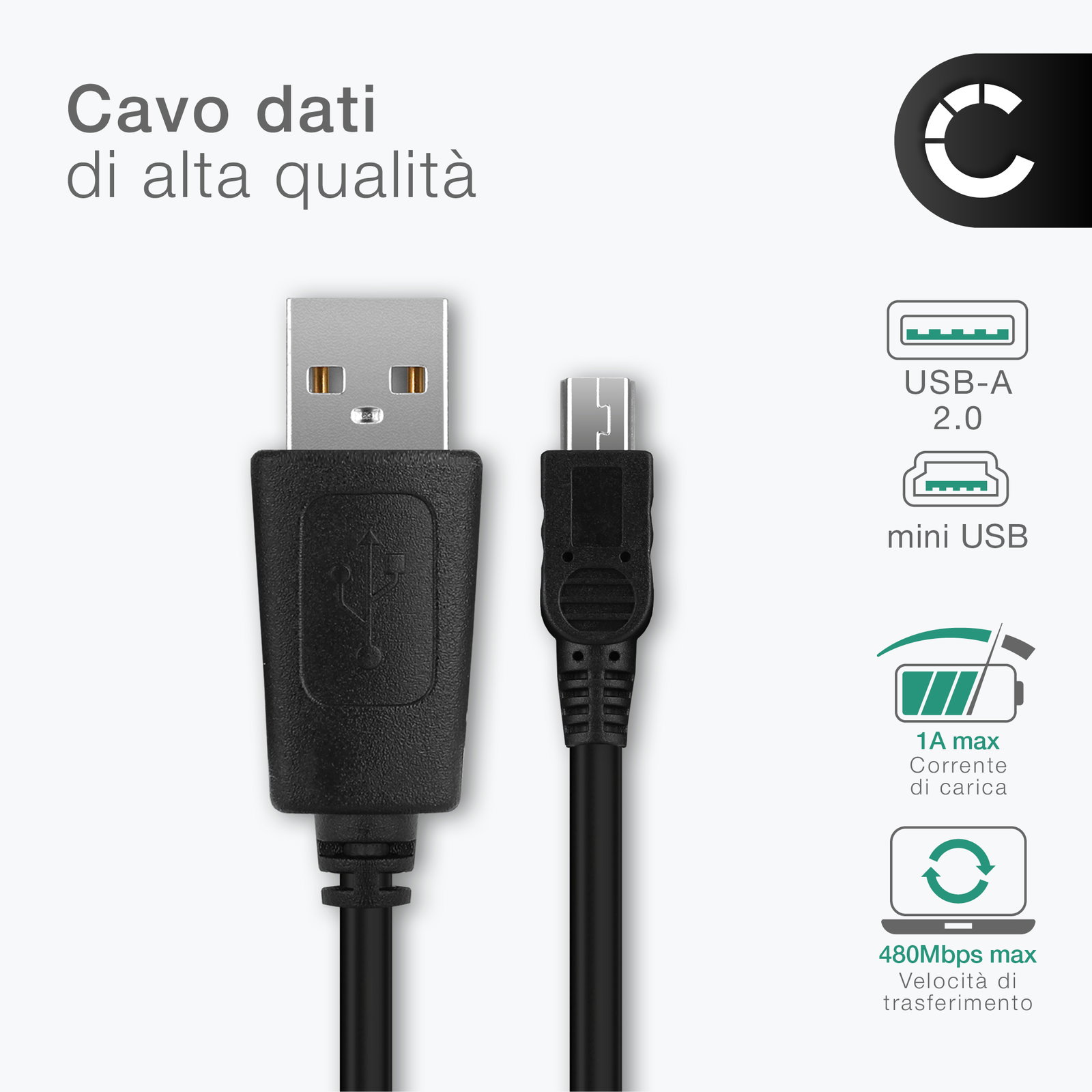 Cavo USB 2m Per Canon Powershot SX730 HS - Sveditec Sostitutivo IFC-600PCU, Placcato Oro