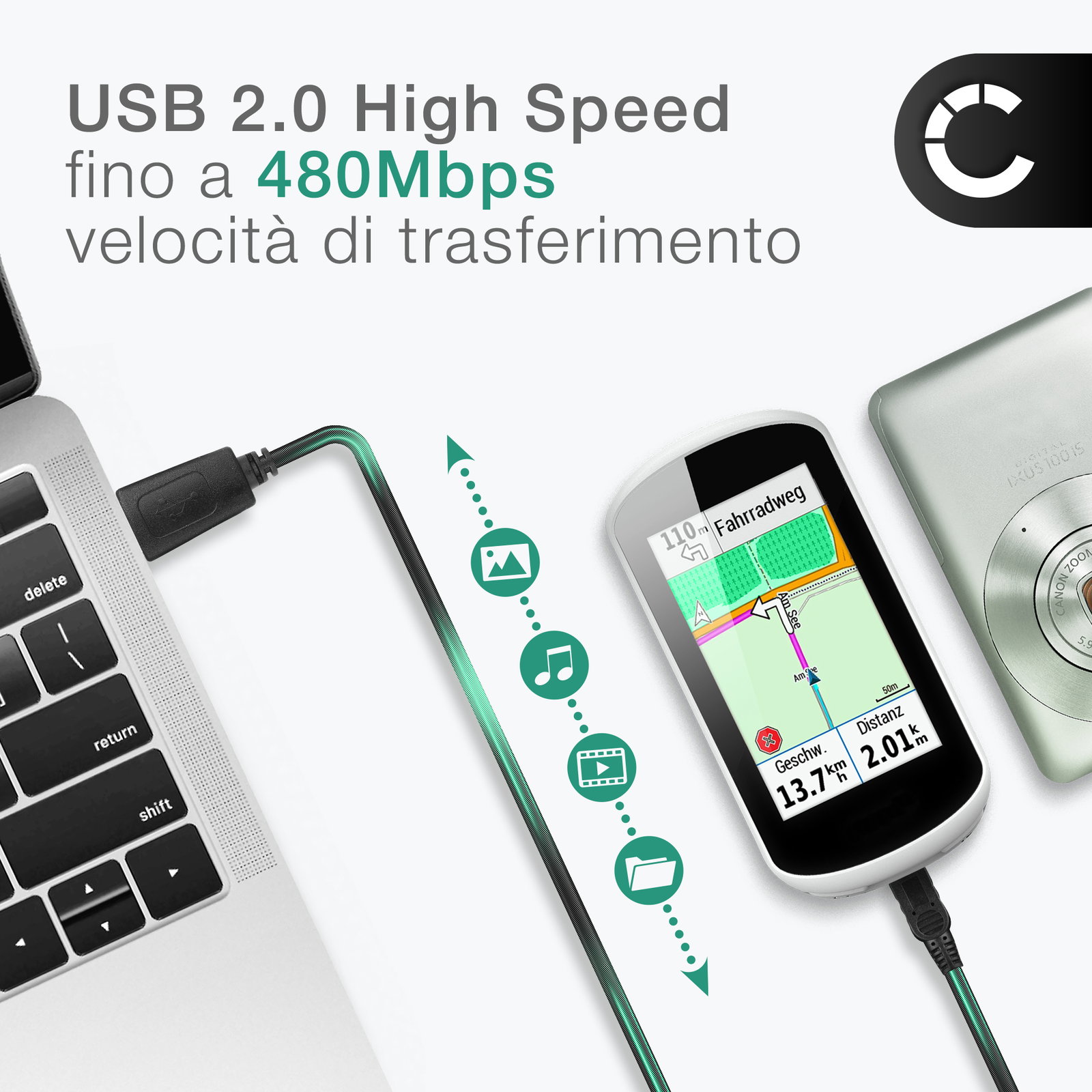 Vhbw Cavo USB Per Sony PSP 1000/2000/3000, Cavo Dati E Sincronizzazione 1 Metro, Nero, Compatibile Con Slim E Lite - 3