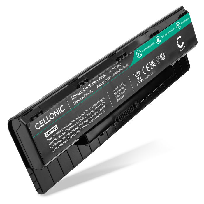 Battery for ASUS N76V, N56VZ, N56V, N76, N56, G56JR, N76VB, N56VM, A32-N56 10.8V 4400mAh from CELLONIC