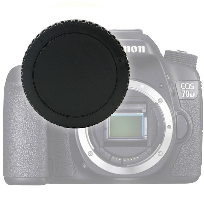 Tappo per corpo macchina per Canon EOS 70D, EOS 7D, EOS 6D, EOS 700D, EOS 100D.., EOS Rebel (RF-3), tieni lontano la polvere dalla tua fotocamera, Coperchio Copertura Cover Cap baionetta, CELLONIC