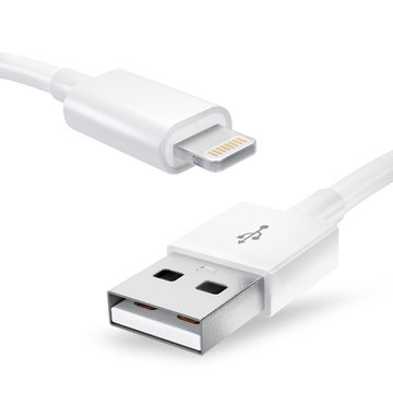 Cavo USB 2.0 con connettore Lightning 8 Pin per telefono Apple iPhone 14, 13, 12, 11, X, XS, XR, 8, 7, SE filo di 1m cavetto dati & ricarica in bianco per cellulare