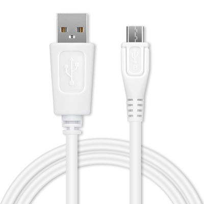 Cavo USB 2.0 con connettore Micro USB per telefono Huawei Y3 / Y5 / Y6 / Y7 / Y7 Pro / P7 Lite / P8, P8 Lite / P9 Lite / Honor 8x filo di 1m cavetto dati & ricarica 1A in PVC bianco per cellulare