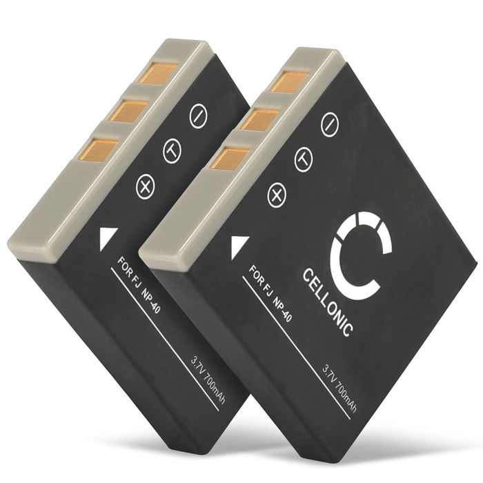 2x Batteria NP-40 per fotocamera Fujifilm Finepix Z1 Z2 Z3 F650 V10 F710 F480 F700 F460 J50 F470 F610 F455 F402 Affidabile ricambio da 700mAh, marca CELLONIC