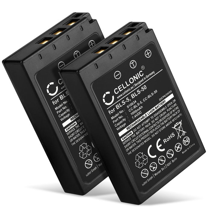 2x Olympus OM-D E-M10 Mark II Batteria da 1000mAh marcata CELLONIC
