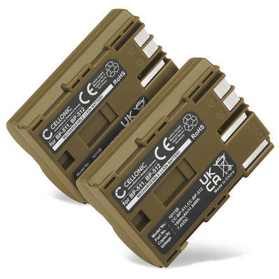 2x Batteria BP-511,-512,-514,BP-508 per fotocamera Canon EOS 5D EOS 50D, EOS 40D, EOS 30D 300D, EOS 20D 20Da, EOS 10D, EOS D60, Canon PowerShot G3 G5 G6 G1 G2, Pro1, Canon MV700 MV500 MC300, Canon Optura, Canon ZR, Canon FV Affidabile ricambio da 1600mAh,