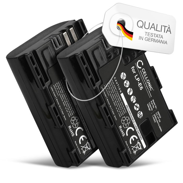 2x Canon LP-E6N Batteria marcata CELLONIC, 2000mAh