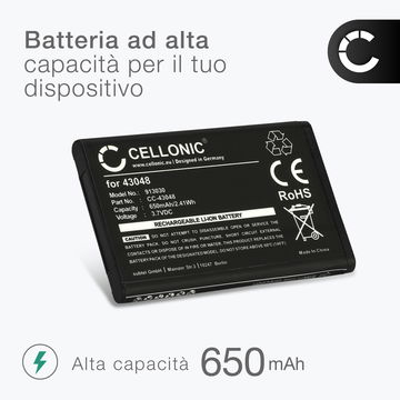 2x Batteria CELLONIC 043048,C0487,SV20405855 per telefono Swissvoice ePure / ePure fulleco DUO Ricambio affidabile da 650mAh per il tuo fisso/cordless