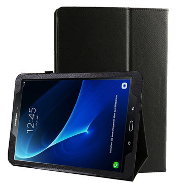 Cover protezione per tablet Samsung Galaxy Tab A 10.1 / A6 (SM-T580 / SM-T585) Socca piegabile con funzione di supporto e bumper in Similpelle nero case a libro, scocca etui custodia astuccio