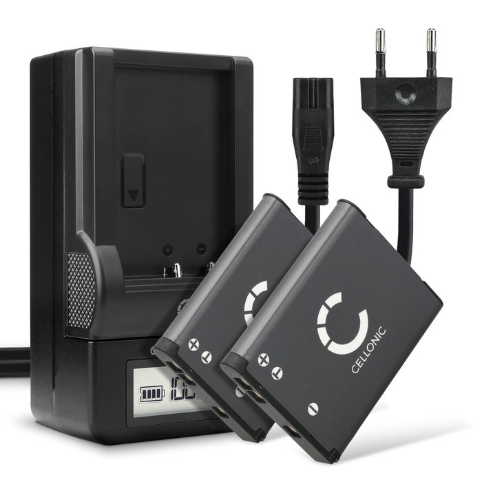 2x Nikon Coolpix S32 Batteria marcata CELLONIC, 700mAh + Caricabatteria