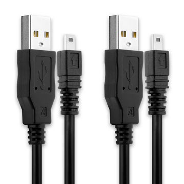 2x Cavo USB con connettore 8 Pin Camera Mini USB B per fotocamera Olympus SZ-15, X-43, FE-320 FE-330 FE-340 FE-47 FE-280 FE-230, VR-360 VR-350 Filo lungo 1.5m ricarica cavetto dati in piacevole PVC nero