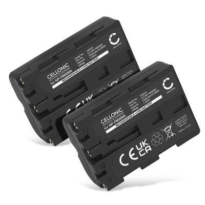 2x Batteria per Sony SLT-A58 SLT-A77 SLT-A65 SLT-A57 ILCA-77M2 SLT-A99 DSLR-A200 A68 A7 II 1400mAh , marca CELLONIC, ricambi di lunga durata per macchine fotografiche e videocamere