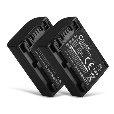 2x Batteria NP-FV50 NP-FV70 NP-FV100 per fotocamera Sony FDR-AX53 AX100 AX700 FDR-AX33 HDR-CX625 CX900 CX220 CX190 NEX-VG10 VG30 VG900 DCR-SR68 Affidabile ricambio da 650mAh, marca CELLONIC
