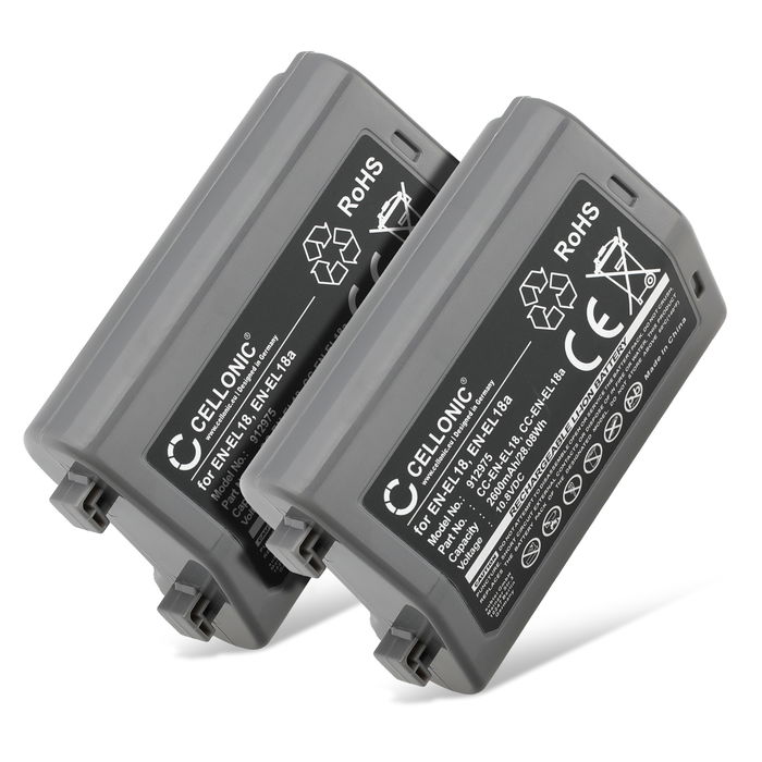 2x Batteria EN-EL18 EN-EL18a ENEL18a per fotocamera Nikon D5 D4 D4s D6 MB-D17 Affidabile ricambio da 2600mAh, marca subtel