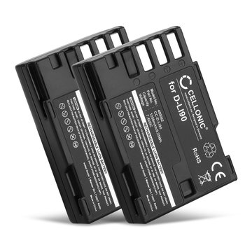 2x Batteria D-LI90 per fotocamera Pentax 645D 645Z K-01 K-1 II K-3 II K-5 K-5 II K-5 IIs K-7 Affidabile ricambio da 1250mAh, marca CELLONIC