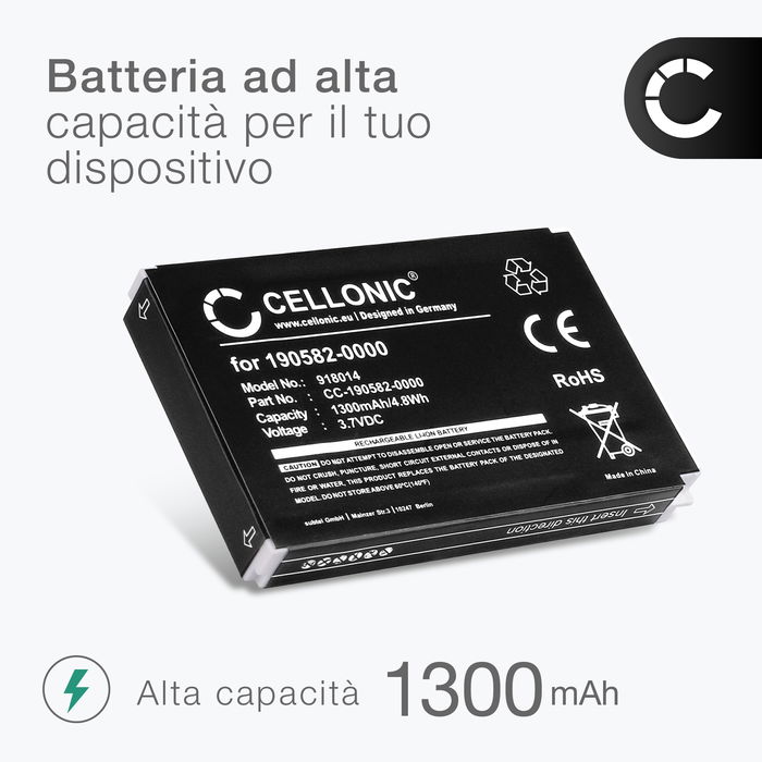 2x Batteria sostitutiva 190582-0000,F12440056,K398,L-LU18 per telecomando/radiocomando Logitech Harmony 1000 Remote 1100 1100i 915 Squeezebox Affidabile ricambio da 1300mAh celle dalla lunga durata di vita utile