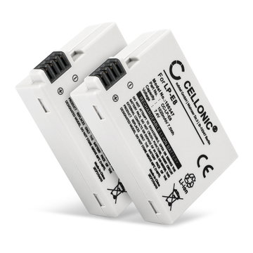 2x Batterie LP-E8 compatibile con Canon EOS 650D EOS 700D EOS 550D e altri modelli, capacità 1020mAh autonomia e lunga durata di vita utile grazie a celle di qualità CELLONIC