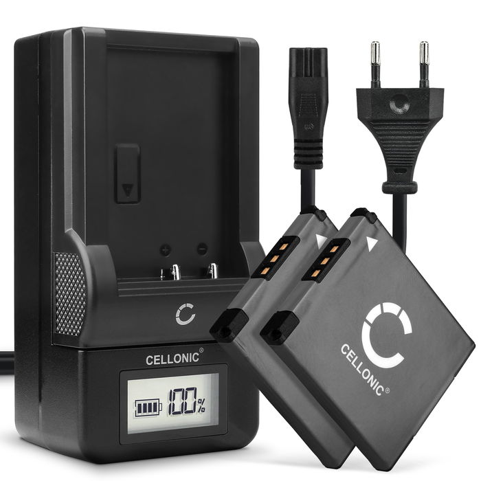 2x Canon IXUS 285 HS Batteria da 600mAh marcata CELLONIC + Caricabatteria