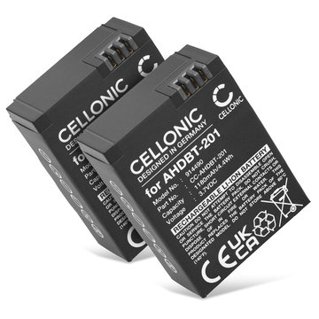 2x Batterie CELLONIC AHDBT-201 AHDBT-301 AHDBT-302 per GoPro Hero 3 Hero 3 White Hero 3 Black Hero 3 Silver Hero 3 + Hero 3+ Hero 3 Plus Affidabile ricambio da 1180mAh