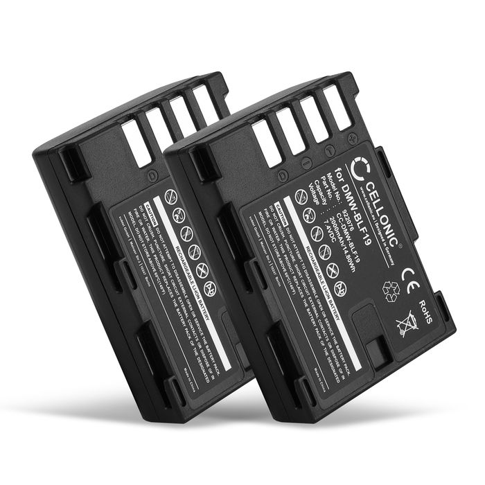 2x Batterie CELLONIC DMW-BLF19 DMW-BLF19E DMW-BLF19PP per Panasonic GH5 Lumix DC-GH5s DMC-GH4 GH4 GH4r GH4h GH3 Lumix DMC-GH3h GH3a G9 Lumix DC-G9 Ricambio da 2x 2000mAh
