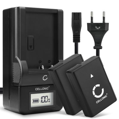 2x Batteria per Nikon D5600 D5500 D5300 D5200 D5100 D3400 D3300 D3100 CoolPix P7800 P7700 P7100 - EN-EL14 1050mAh + Caricabatteria MH-24 di Ricambio sostituzione scorta