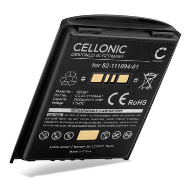 Batteria per Zebra MC67, MC55, MC55A0, MC55N0, MC65, MC5574, MC5590, MC659B - BTRY-MC55EAB02, 82-111094-01 (3600mAh, 3.7V)