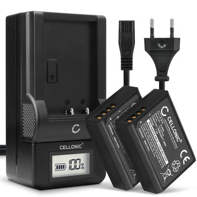 2x Batterie LP-E10 compatibili con Canon EOS 1100D 1200D 1300D 2000D 4000D EOS Rebel T6 T3 - 2x 1020mAh + Caricabatteria LC-E10 con schermino LCD per visualizzare lo stato di ricarica