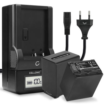 2x Batteria per Sony AX100 FDR-AX700 PXW-Z90 HXR-NX80 HDR-CX625 CX680 CX900 CX450 NEX-VG30 VG20 VG10 - NP-FV70 NP-FV100 2200mAh + Caricabatteria AC-VQV10, BC-TRV di Ricambio sostituzione scorta