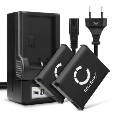 2x Batteria per Panasonic Lumix DMC-TZ71 TZ70 DMC-TZ61 TZ60 DMC-TZ58 TZ56 TZ55 DMC-TZ41 TZ40 DMC-TZ37 DMC-FT5 - PABCM13-1 DMW-BCM13 1050mAh + Caricabatteria di Ricambio sostituzione scorta