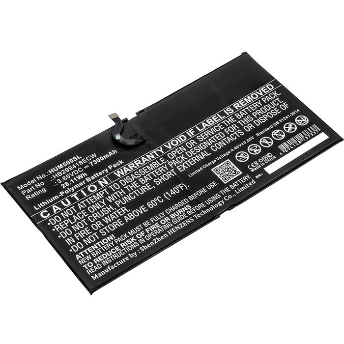 Batteria Huawei MediaPad M5 10.8 (CMR-W09) 7300mAh, sostituzione col tuo tablet pc, Batteria di ricambio