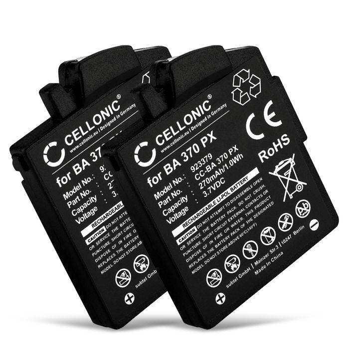 2x Batteria per Sennheiser MM 400, 450 X, 400 X, 550, 450, 500 X, PX 210 BT, 360, 360 BT, 310 BT 270mAh di CELLONIC