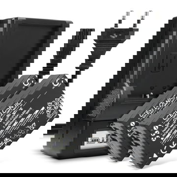 2x Batteria per Panasonic Lumix DMC-TZ5 DMC-TZ5 DMC-TZ3 DMC-TZ1 DMC-TZ4 DMC-TZ2 - CGA-S007 CGR-S007 DMW-BCD10 900mAh + Caricabatteria DA-A46A DE-A25B DE-A26A DE-A45 di Ricambio sostituzione scorta