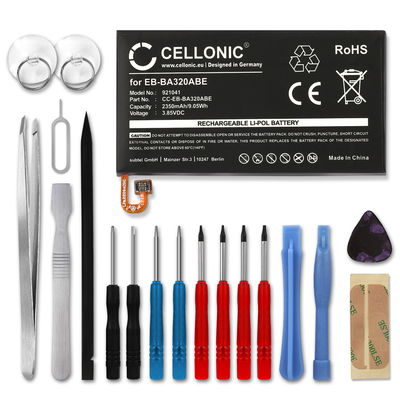 Batteria CELLONIC EB-BA320ABE, GH43-04677A per Samsung Galaxy A3 (2017 - SM-A320) Ricambio da 2350mAh + Set di strumento Sostituzione facile con utensili adatti e duraturi