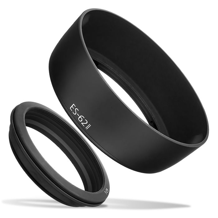 ES-62 II Camera Lens Hood for Canon EF 50mm f/1.8 II - Plastic Bayonet Cylindrical / Round Lens Shade from CELLONIC