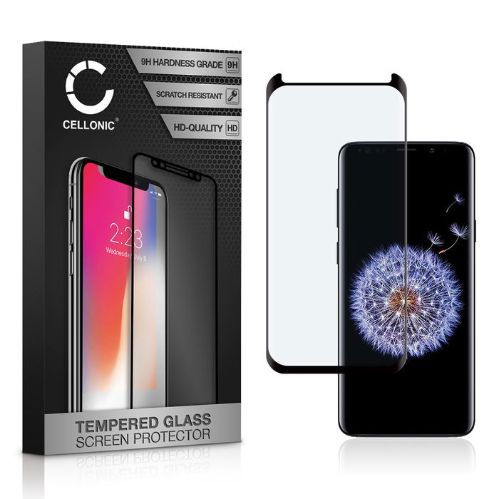 Samsung Galaxy S9 Plus (SM-G965) Vetro protettivo 9H, vetrino temperato 3D Case-friendly marca CELLONIC