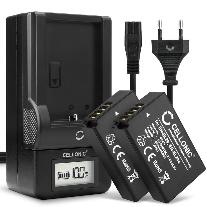 2x Nikon CoolPix P950 Batteria marcata CELLONIC, 800mAh + Caricabatteria