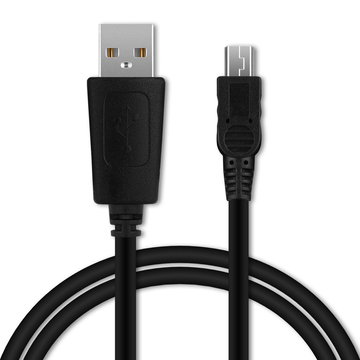Universal Mini USB to USB A Data and Charging Cable for Mobile Phones, Tablets, GPS, Speakers – 1A Fast Data Transfer 1m PVC Charger Lead - Black