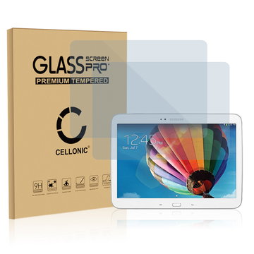 2x CELLONIC Screen Protector for Samsung Galaxy Tab 3 10.1 (GT-P5200 / GT-P5210 / GT-P5220) Tablet Screen Cover Film - 2.5D 0.33mm Full Glue 9H Tempered Glass Display Screen Guard Crystal Clear
