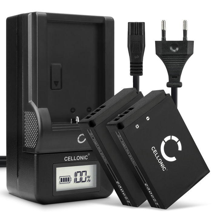 2x Batteria per Canon EOS M50, EOS M100, EOS 100D, PowerShot SX70 HS - LP-E12 820mAh + Caricabatteria LC-E12 di Ricambio sostituzione scorta