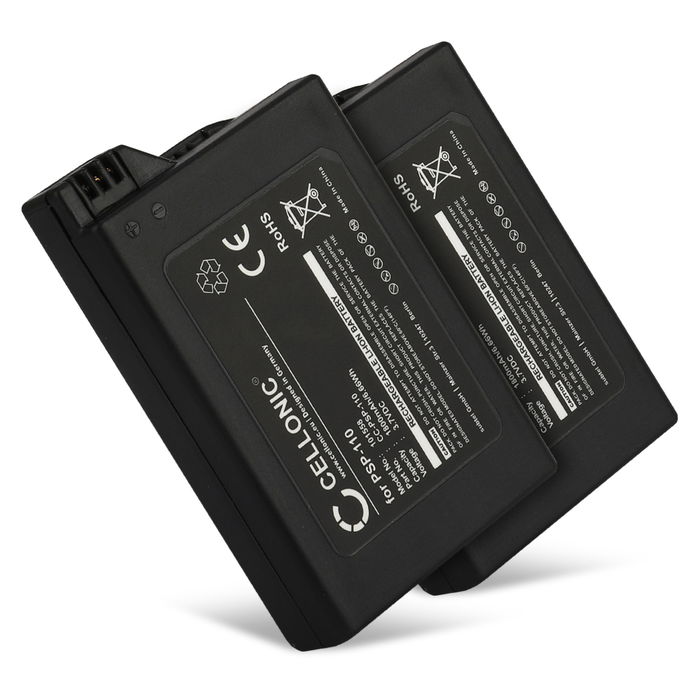 2x PSP-110 Batteries for Sony PSP-1000 / Sony PSP-1004 Handheld Console Gaming Controller PSP Battery Replacements - 1800mAh 3.6V - 3.7V Lithium Ion