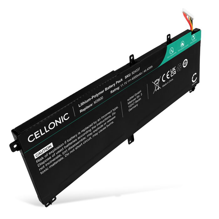 Battery for Dell XPS 15 9530, Precision M3800, TOTRM, 245RR, 7D1WJ, T0TRM 11.1V 4000mAh from CELLONIC