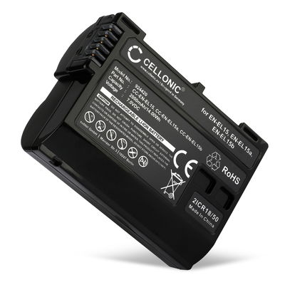 Batteria EN-EL15 per Nikon D850 D750 1 V1 D7500 D7200 D800 D810 D7100 D7000 Z6 II D610 da CELLONIC