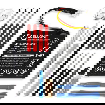 Batteria di ricambio 1ICP6/34/36 AHA11108001 ALHL03708003 VF3k per navigatore TomTom Start 20 / Start 25 da 700mAh + Set di strumento per smontare agevolmente anche viti di altri dispositivi