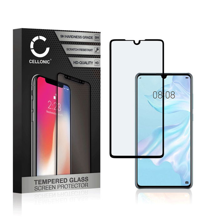 Vetro temperato CELLONIC per Huawei P30, screen protector (3D Case-friendly 9H 0,33mm Full Glue) nero Pellicola salva schermo per telefono cellulare smartphone