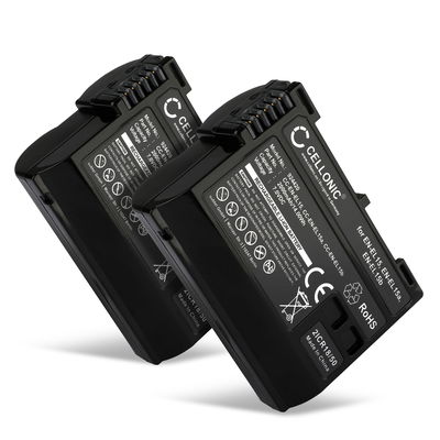 2x Batteria EN-EL15 per Nikon D850 D750 1 V1 D7500 D7200 D800 D810 D7100 D7000 D610 da CELLONIC