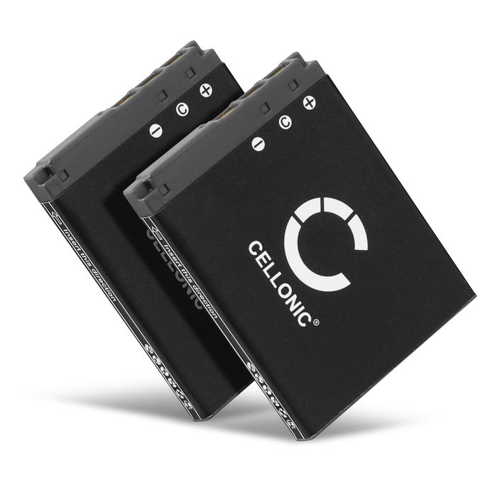 2x Batteria NP-BD1 NP-FD1 per fotocamera Sony CyberShot DSC-G3 DSC-T2 DSC-T200 DSC-T300 DSC-T500 DSC-T70 DSC-T700 DSC-T75 DSC-T77 DSC-T90 Affidabile ricambio da 600mAh, marca CELLONIC