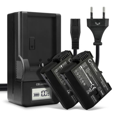 2x Batteria per Nikon D7200 D7000 D7100 D750 D7500 D500 D600 D610 D800 D810 D850 Z6 Z7 - EN-EL15b EN-EL15a 2000mAh + Caricabatteria MH-25 di Ricambio sostituzione scorta